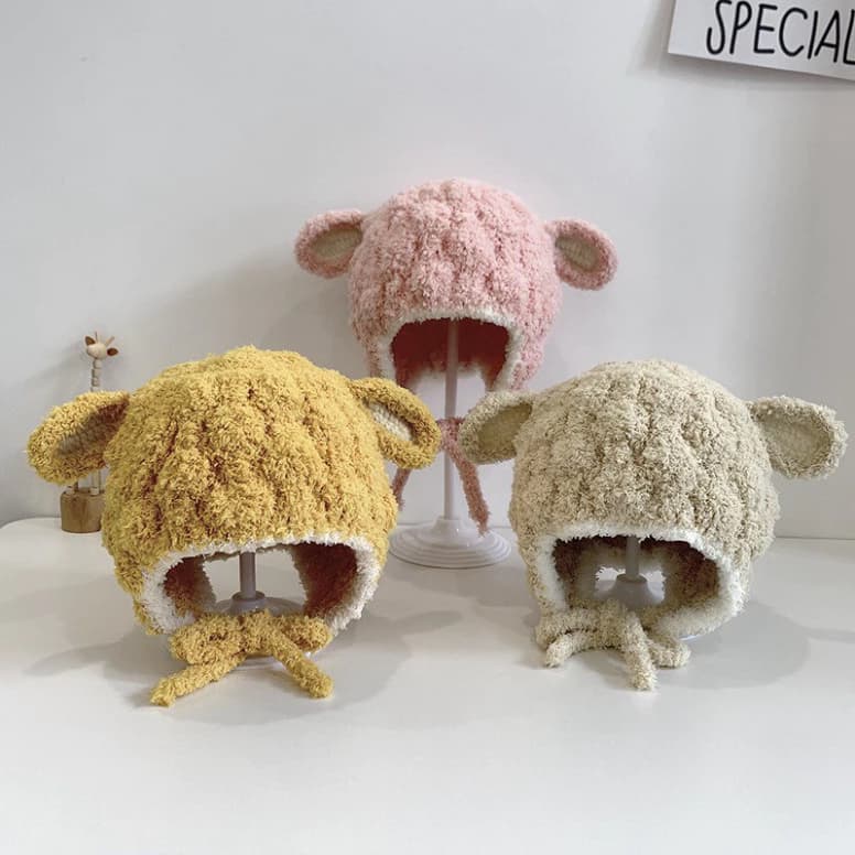 Mũ Len Cừu HOBBY 🍀FREESHIP🍀Mũ,Nón Lông Bịt tai Mềm Mại Thoáng Khí  Cho Bé Trai Bé Gái 6-36 Tháng M55.