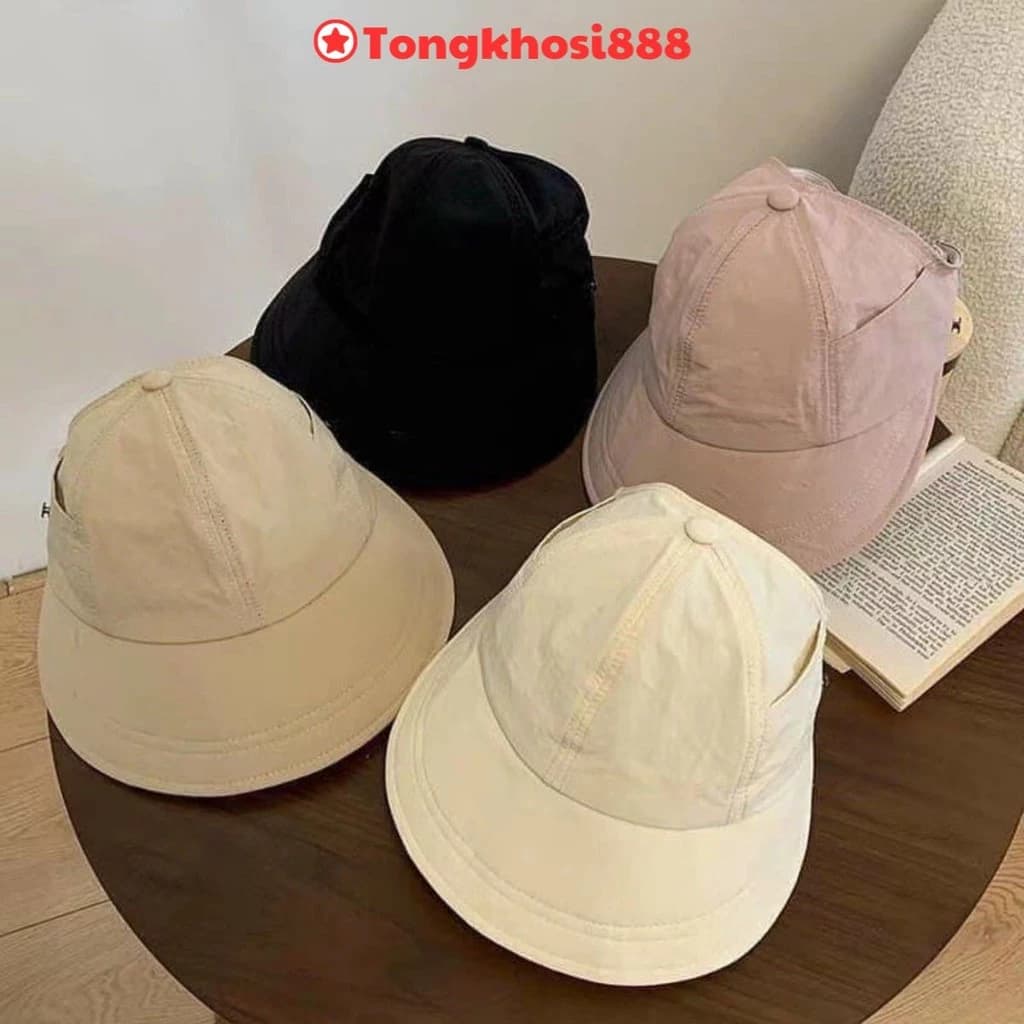PVN63303 Mũ Bucket Phong Cách Hở Chóp Chống Nắng Có Nút Đeo Khẩu Trang Thời Trang, Mũ Lưỡi Trai Chống Nắng Chống Tia UV