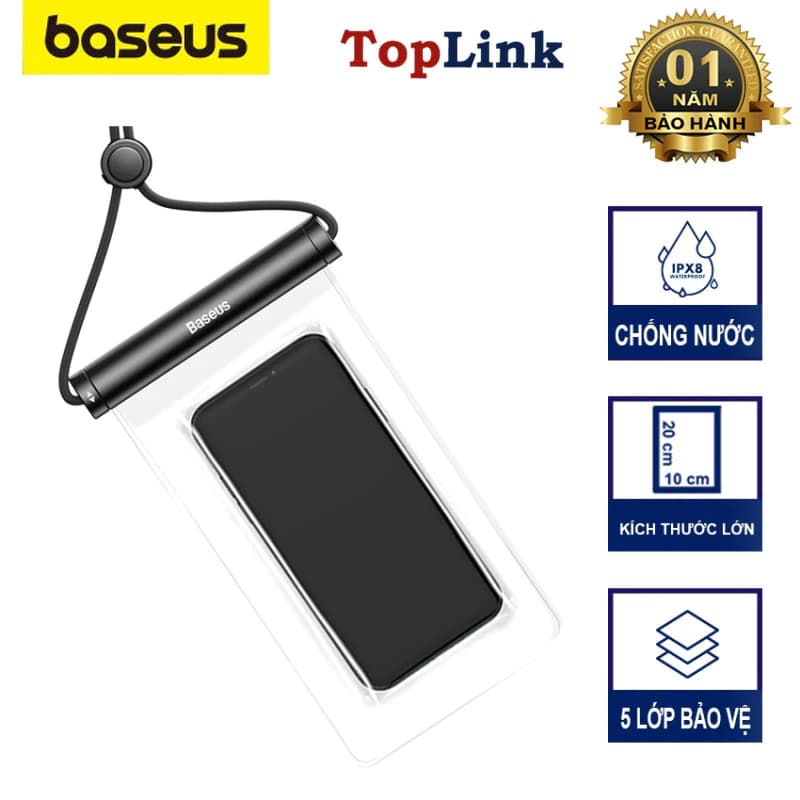 Túi Chống Nước Điện Thoại Baseus Waterproof 5 Lớp Chống Nước Tiêu Chuẩn IPX8 Cho Độ Sâu Đến 30m Phù Hợp Đi Biển Đi Phượt