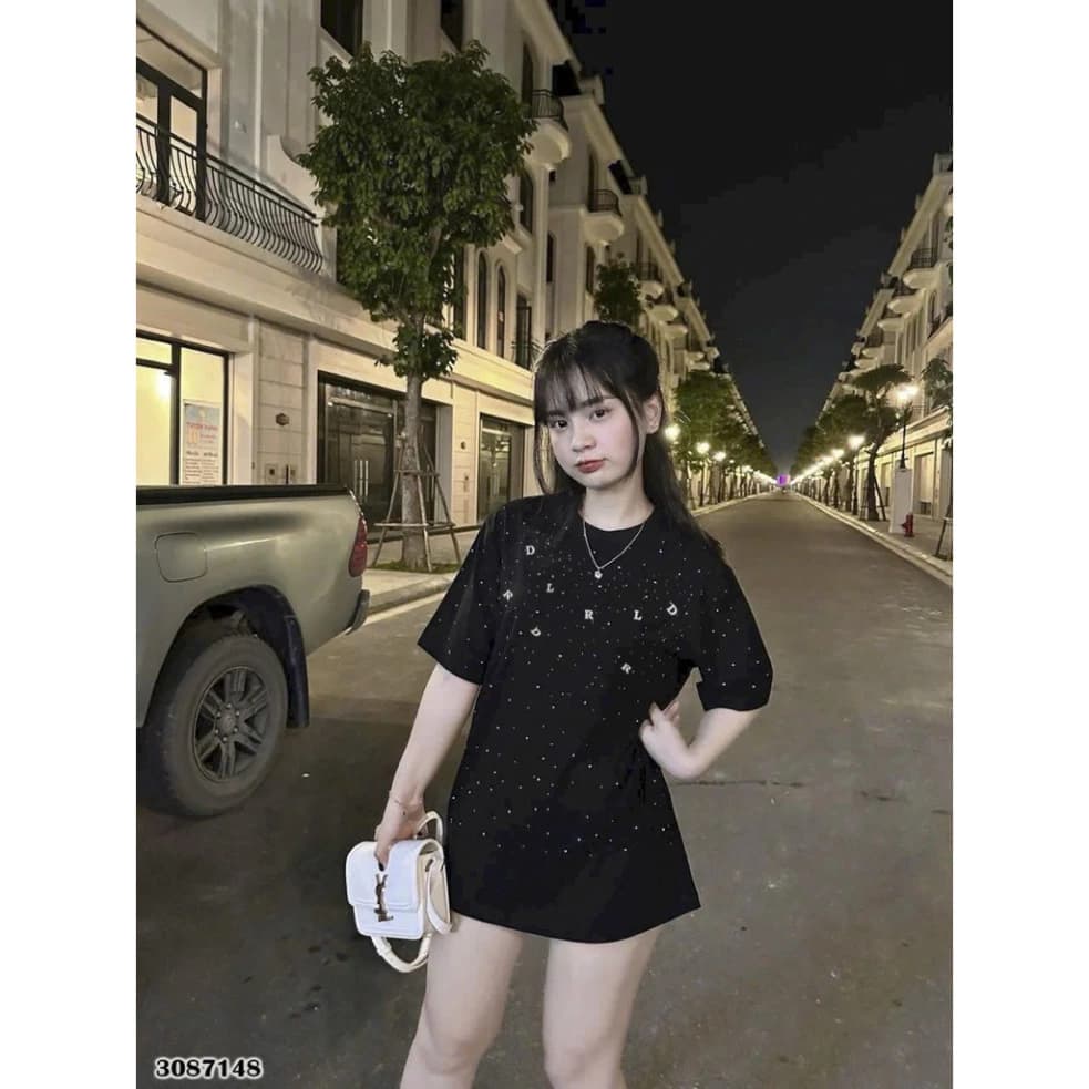 Áo Phông Đính Đá 3 Màu Hot Dành Cho Nam/Nữ Chất Liệu Cao Cấp, Thời Trang Thể Hình Ấn Tượng