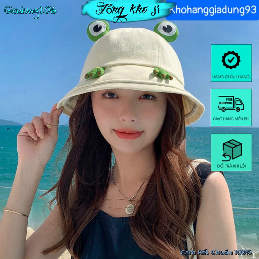 🌏FREE SHIP🌎 Mũ Tai Bèo Hình Chú Ếch Dễ Thương Cho Nữ Nón Bucket Hoạt Hình Phong Cách Hàn Quốc