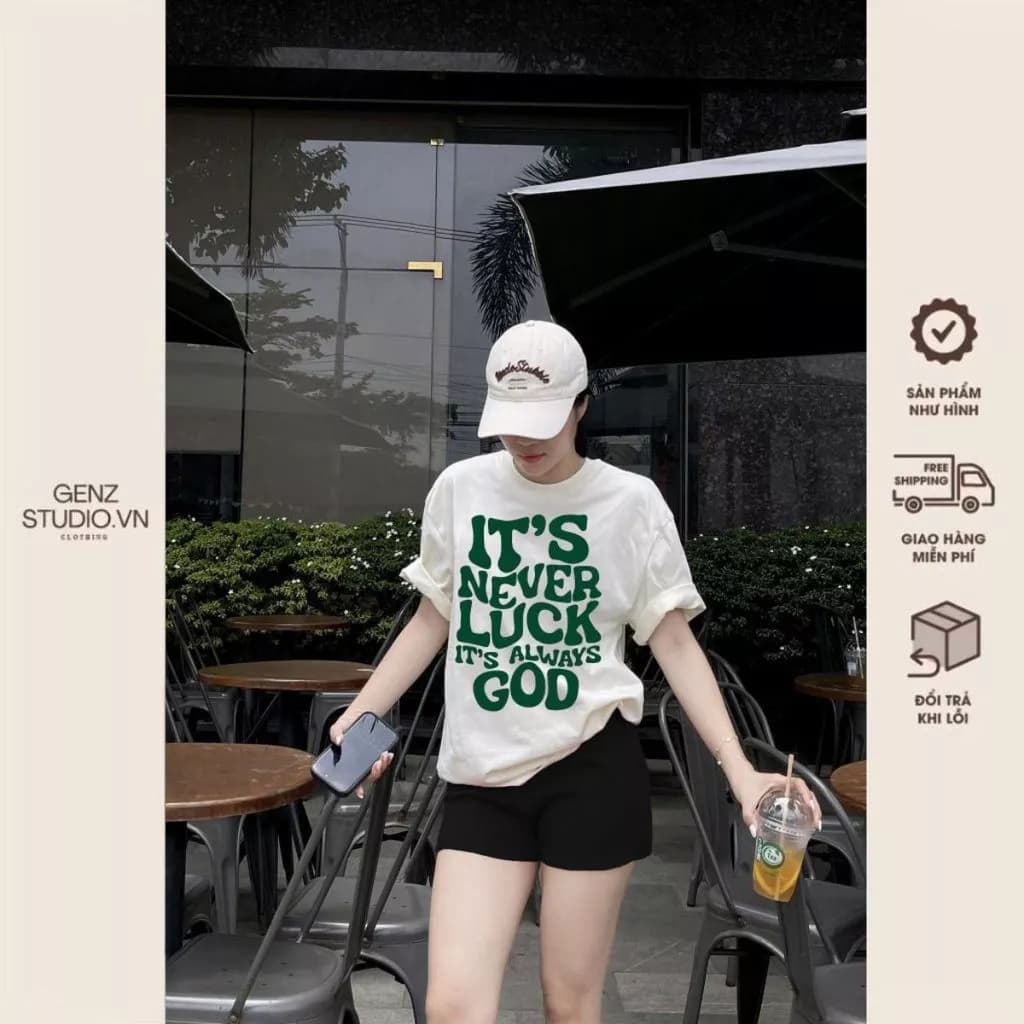Bộ Áo Phông Nữ In Chữ, Cổ Tròn, Tay Ngắn, Phối Quần Đùi LEGGING Chất Cotton