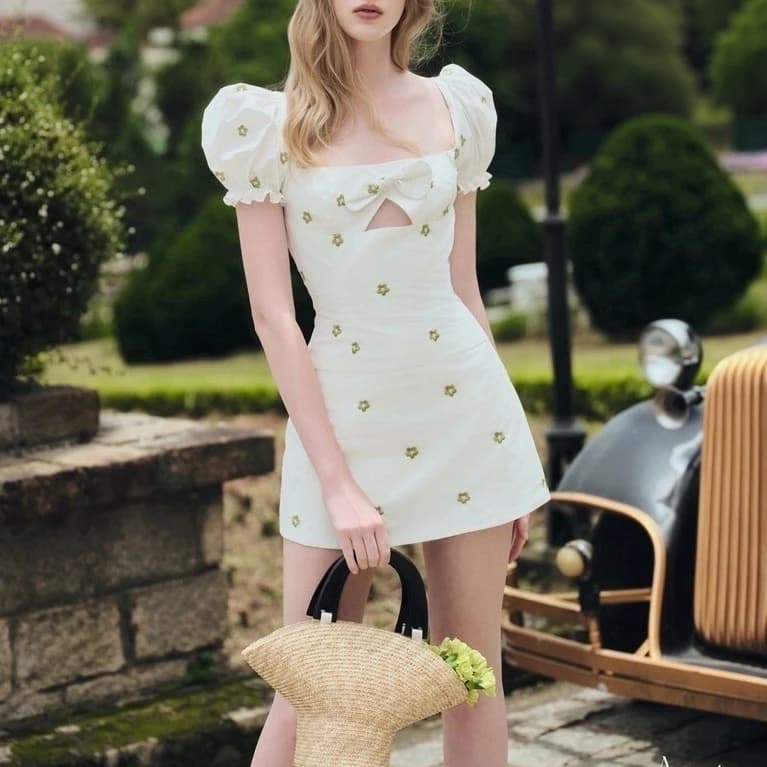 AMELIE - Váy thô hoa xanh tiểu thư - Tessa dress Ame713