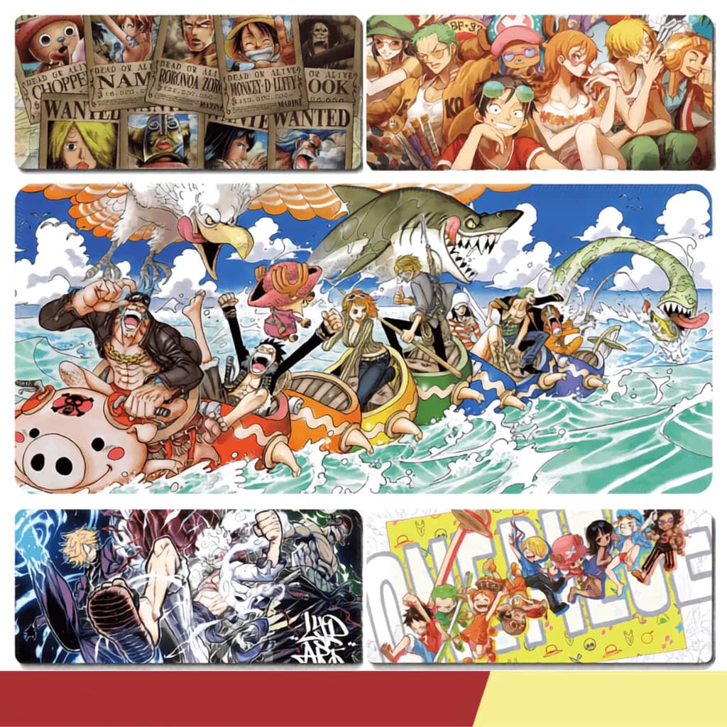 LÓT CHUỘT CỠ LỚN ĐẢO HẢI TẶC ONE PIECE, PAD CHUỘT LUFFY ZORO 90X40 BO VIỀN SIÊU BỀN
