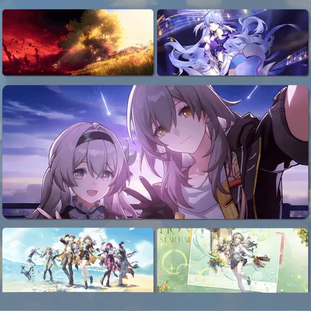 TẤM LÓT CHUỘT HONKAI IMPACT 3RD RAILWAY CỠ LỚN, HỌA TIẾT ĐOM ĐÓM 2D, DÙNG CHO BÀN PHÍM MÁY TÍNH CHƠI GAME, CHẤT LIỆU DÀY