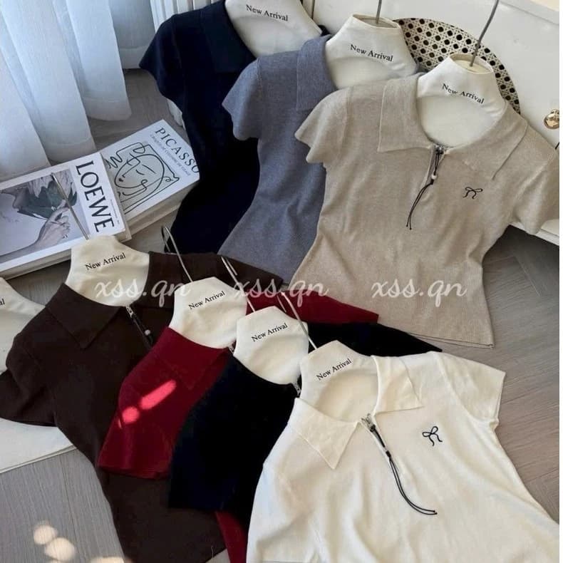🎀 NEW ARRIVAL - ÁO LEN TĂM KÉO KHÓA THẮT NƠ SIÊU XINH 🎀