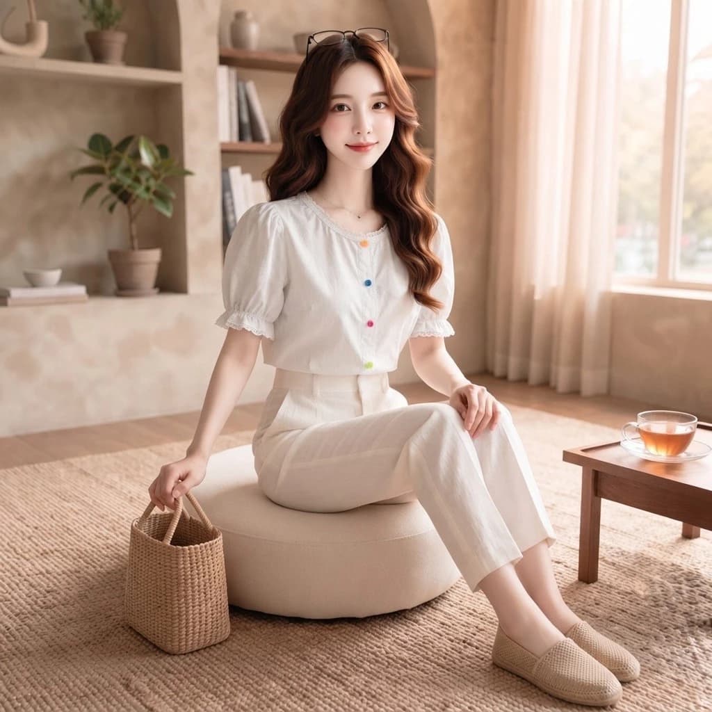 🌿 Áo Cộc Tay Cổ Tròn Phối Khuy Màu Ulzzang - Áo Sơ Mi Nữ Xinh Xắn 🌿
