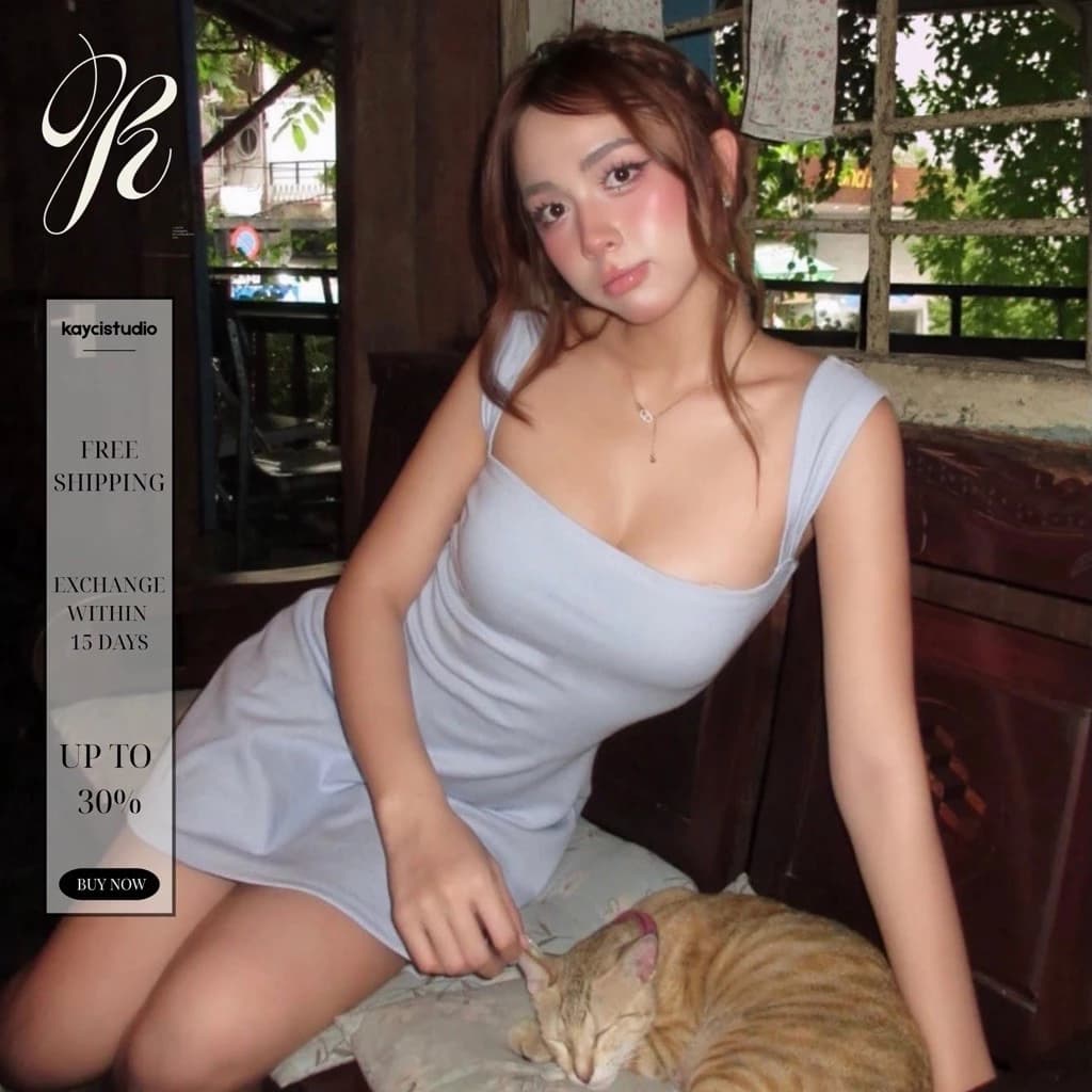 KAYCI.STU | “VIỀN VAI DRESS” - Đầm Hai Dây Bản To Dáng Ngắn Xoè Chất Gân Tăm