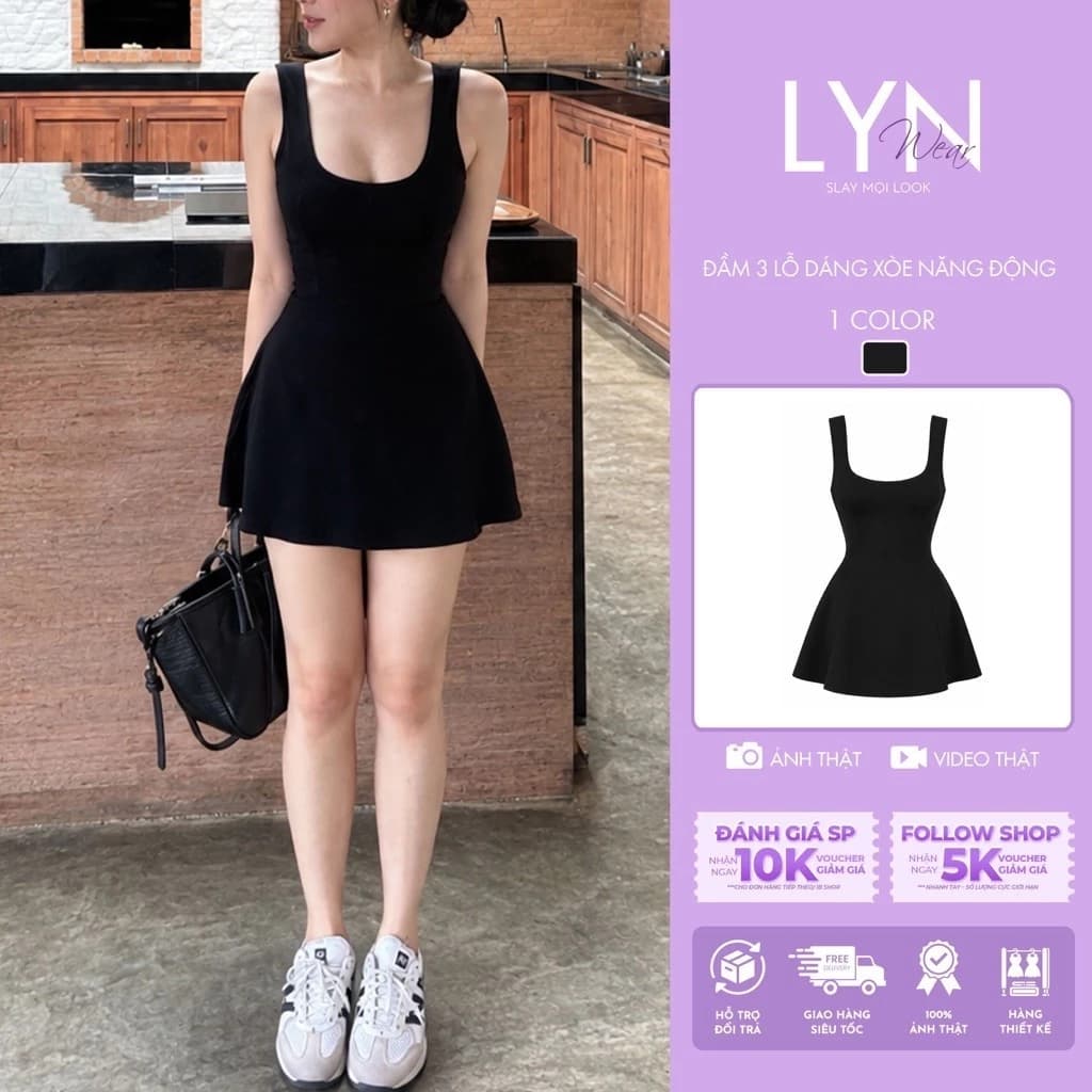 | LYN WEAR | Đầm Ba Lỗ Dáng Xòe Nữ D62 Thời Trang Dễ Mặc Dễ Phối Đồ