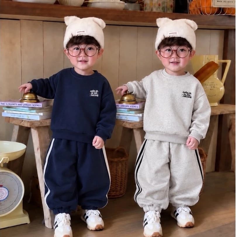 Bộ Thể Thao Nỉ Bông Chữ Morning cực chất cho bé 8-18kg