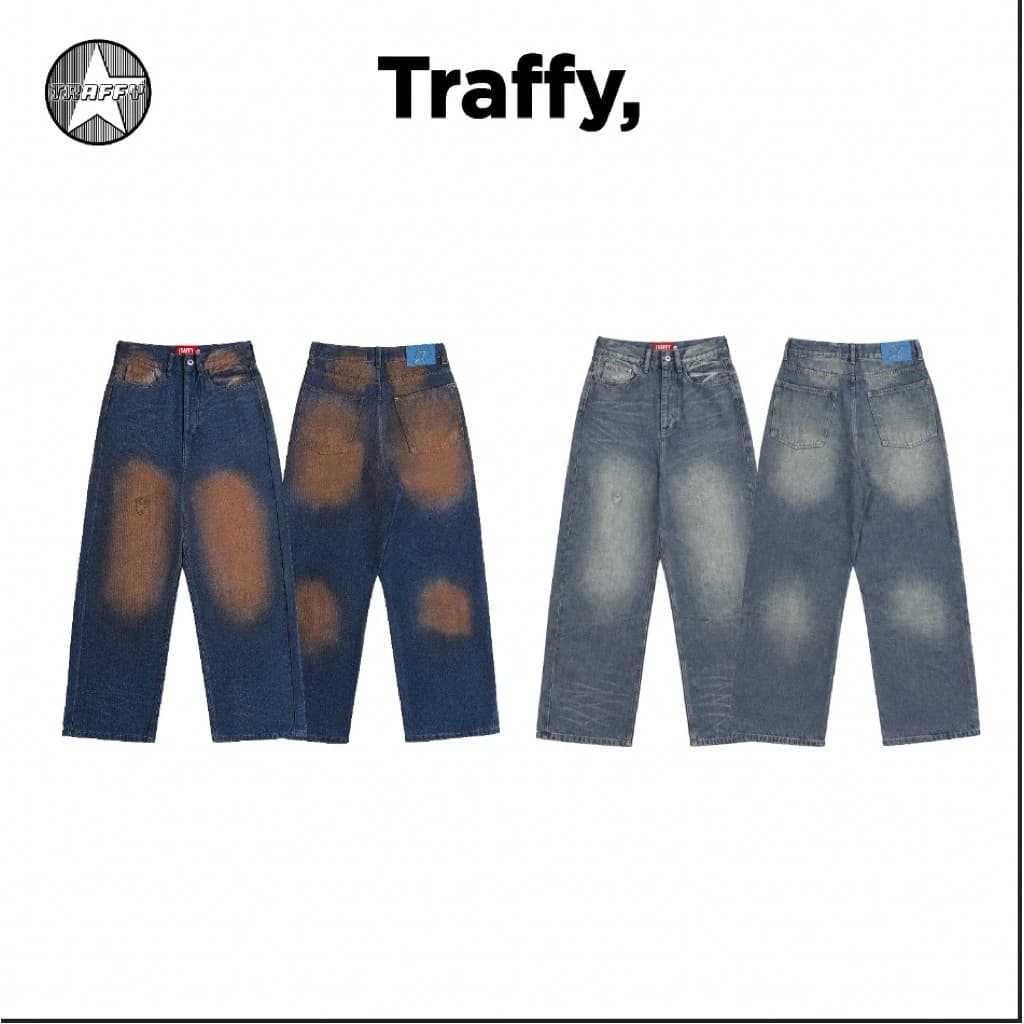 TF2 WIDE STRAIGHT JEANS - Quần jeans wash ống suông TRAFFY 12Oz 400gsm, đã xử lý co rút unisex