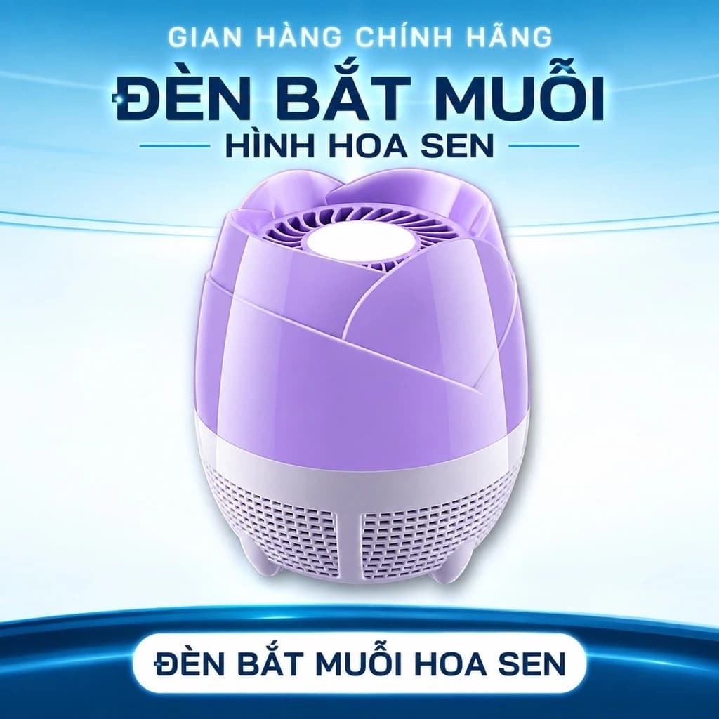Đèn Bắt Muỗi Hoa Sen  – Máy Diệt Muỗi Côn Trùng Bằng Ánh Sáng UV, Không Hóa Chất