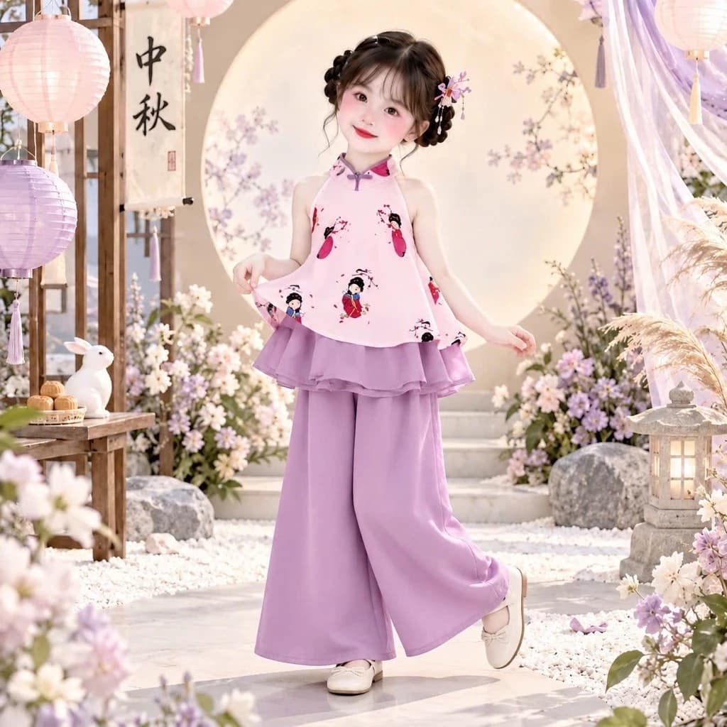 set gấm lụa kèm cài cho bé (10-32ky) siêu mát