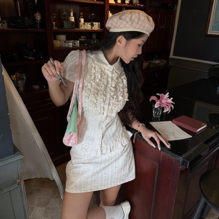 Set Bộ Nữ Hoa Nhí Cổ Bèo ANNA - Set Cony