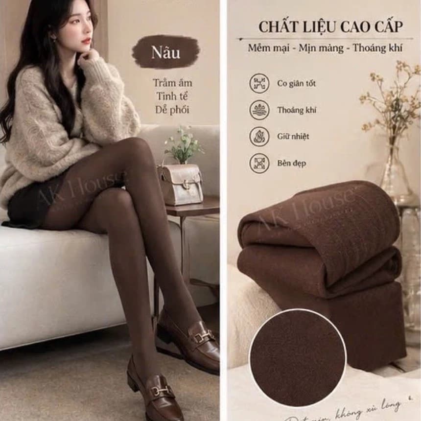 Quần tất co giãn chống rách nâu tốt giữ nhiệt mùa thu đông cho nữ siêu mỏng chống rách hottrend cho nữ 2026 QT7