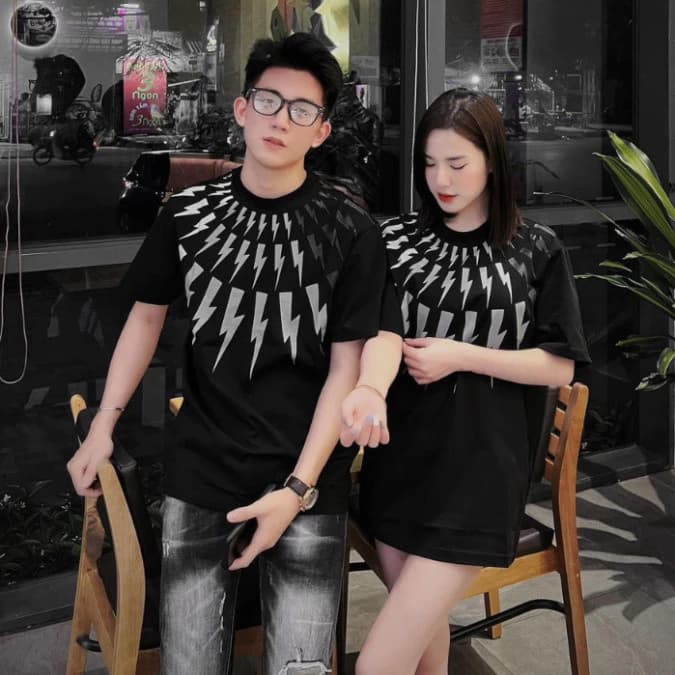 Áo Phông Nam Nữ Neil Barrett In Tia Sét In Cao Cấp. Áo Thun Unisex Thời Trang Siêu Cấp Hot Trend 2024 Hot trend 2025