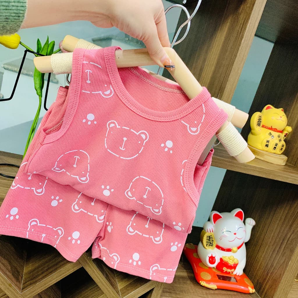 Bộ sát nách trẻ em cho bé trai bé gái size 7-18kg, chất tăm lạnh mát mịn