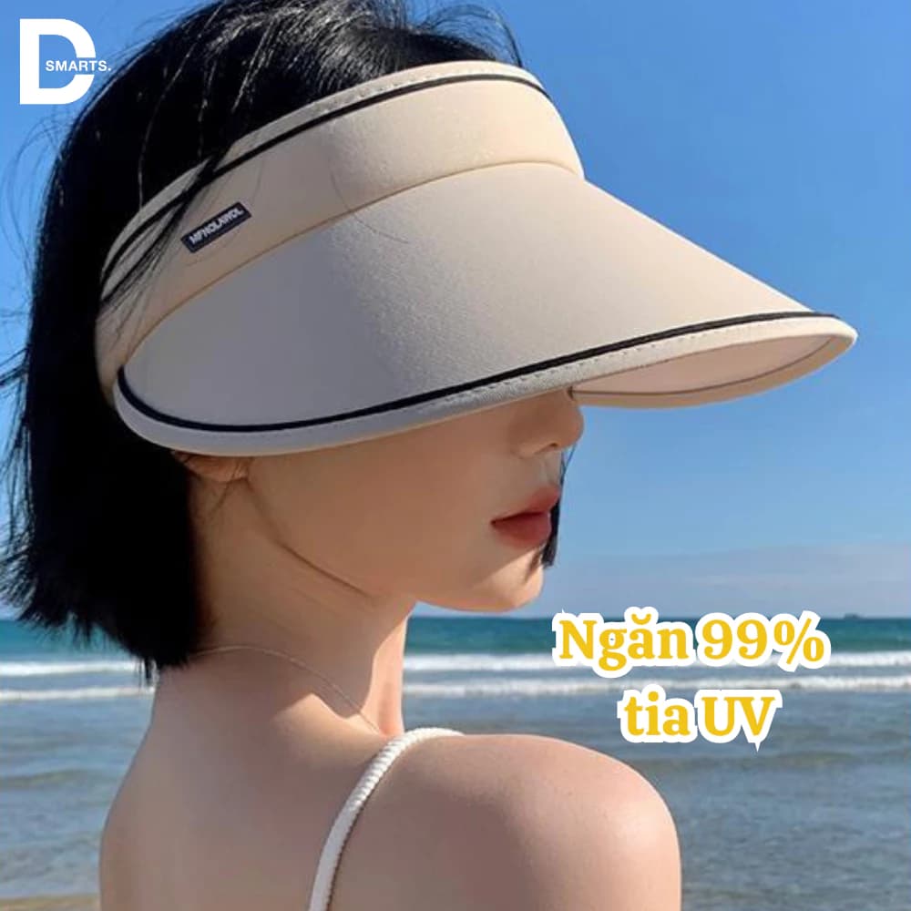 Mũ nửa đầu rộng vành chống tia UV, nón nữ nửa đầu chống nắng có thể gấp gọn năng động trẻ trung.