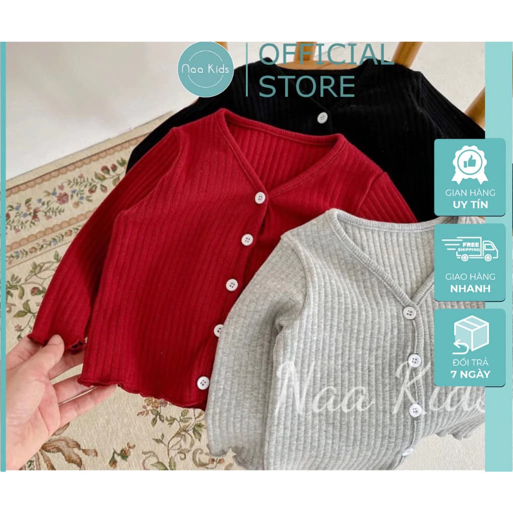Áo khoác len cardigan cho bé gái , áo len gân mùa thu bé gái từ 0 đến 2 tuổi