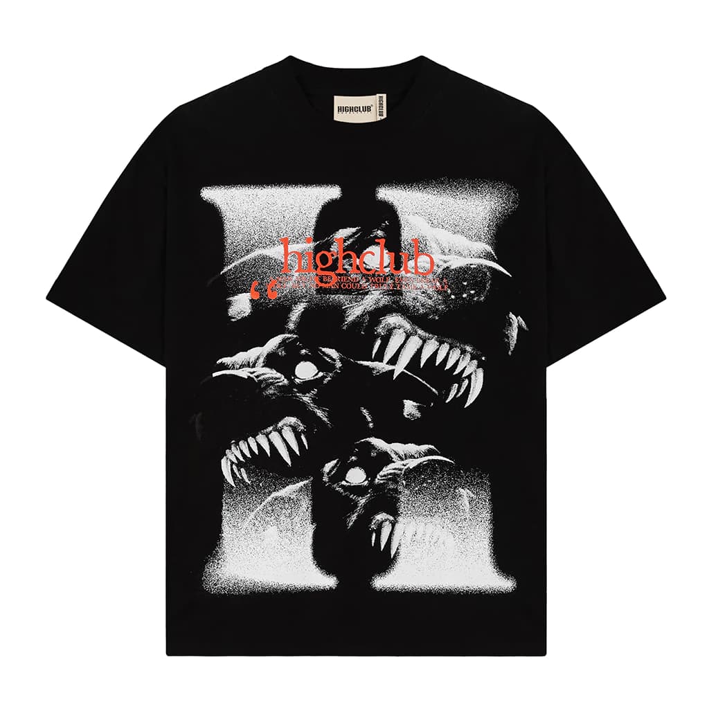 Áo Thun BLACK WOLFS Tay Lỡ Unisex Nam/Nữ 4 MÀU Cổ Tròn - HIGHCLUB Brand Chính Hãng