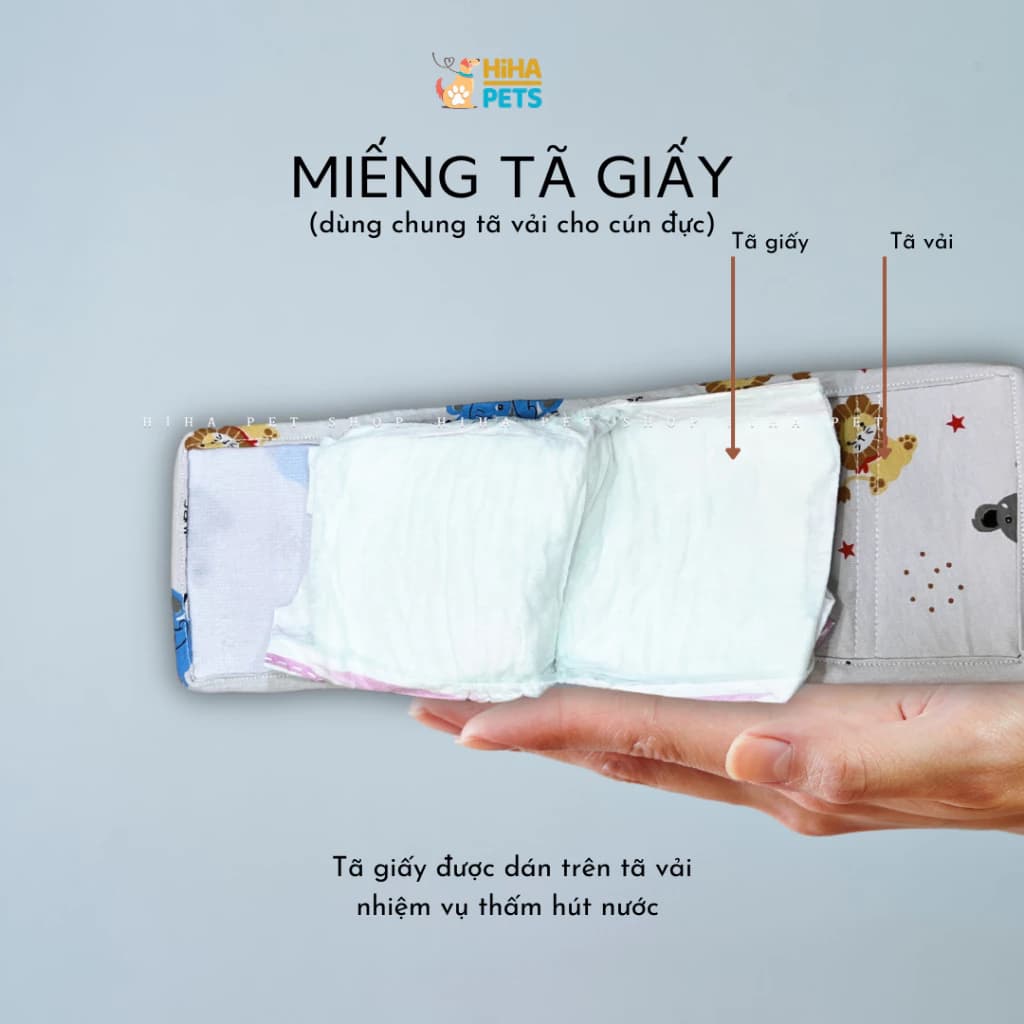 Combo 25 Miếng Tã Lót Thấm Hút Cho Chó Đực Siêu Thấm Lót Bên Trong Bỉm Tã Vải Quấn Bụng Cún Đực TVCD02