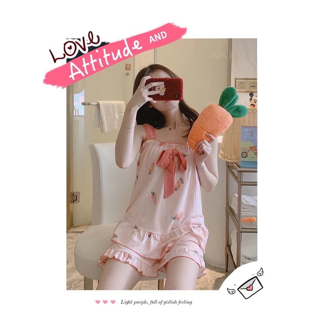 Bộ đồ 2 dây chất thun sữa mặc nhà –Bộ ngủ họa tiết ngộ nghĩnh siêu dễ thương BC11( Quần Bigsize có chun chỉnh tiện lợi )