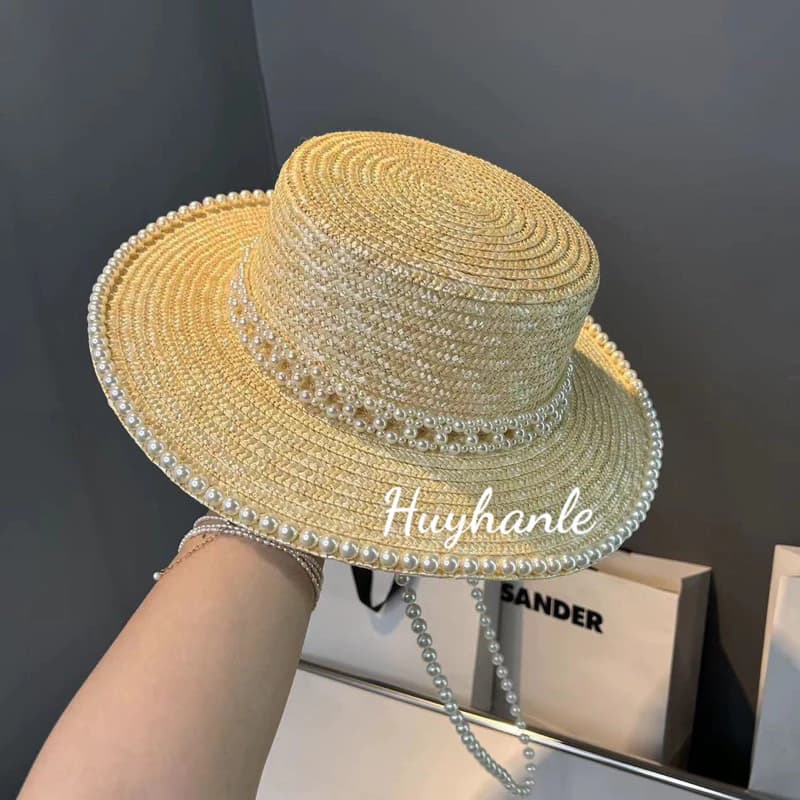 mũ nón cói đầu bằng dây trai viền trai, quai trai ( vành 7cm)