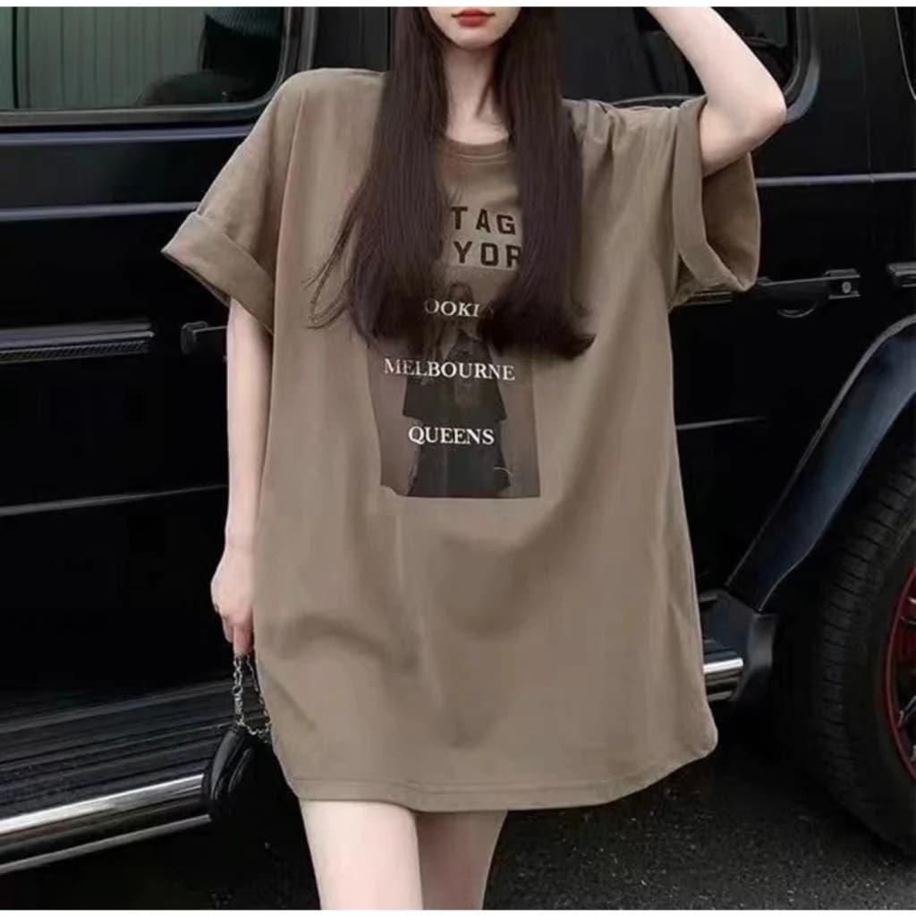 Áo thun phông nữ 3158 form rộng unisex chất liệu cotton in hình thỏ HUNTER
