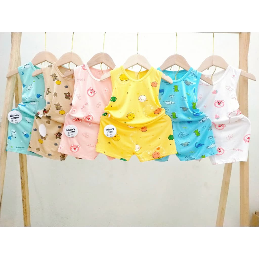 Bộ ba lỗ thun lạnh cho bé trai bé gái 6-15kg