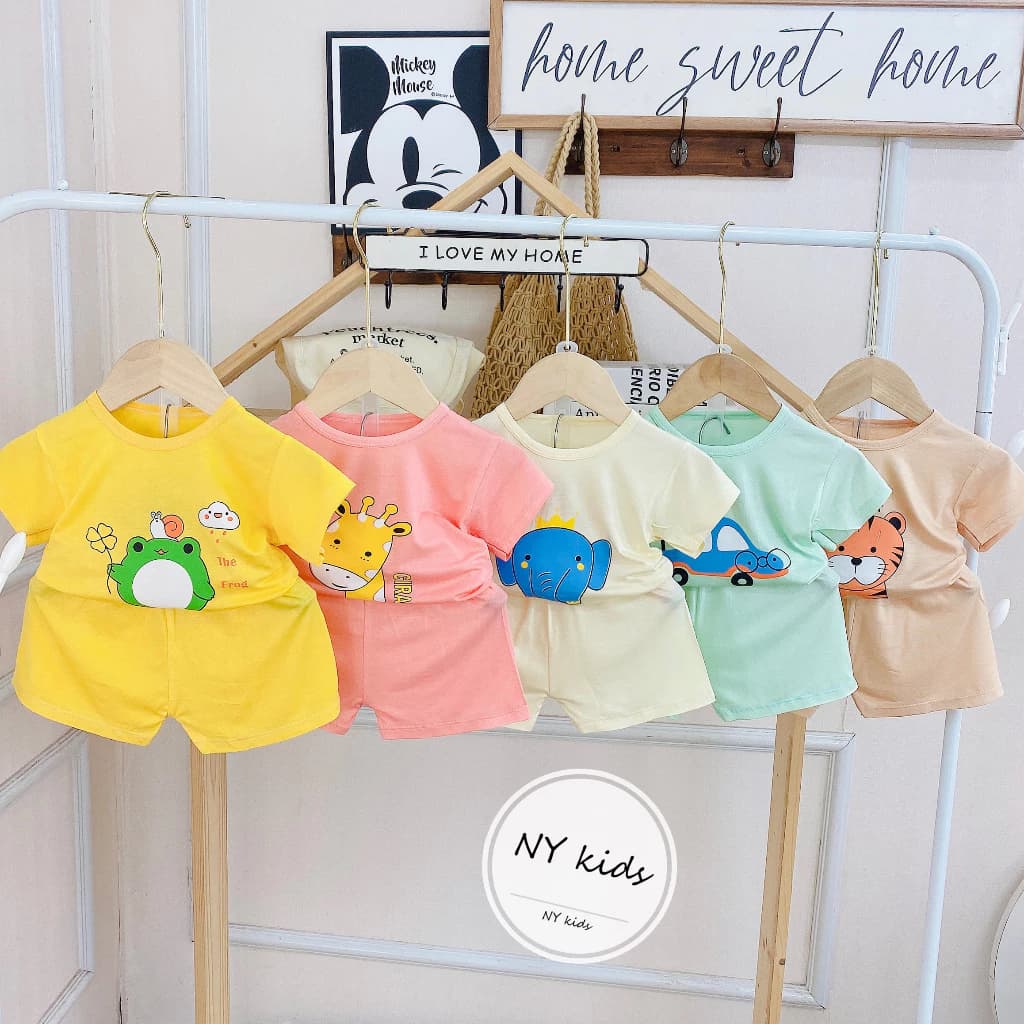 [A166 - Được Chọn Mẫu, Mềm Mát] Bộ Cộc Tay Thun Lạnh In Hình Đáng Yêu