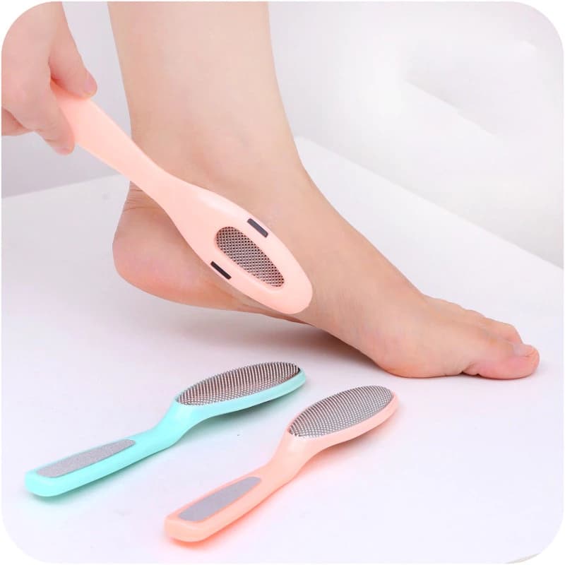 Phao Chà Gót Chân, Bàn Chải Chà Gót Chân Tẩy Tế Bào Chết Chăm Sóc Da Chân 2 Mặt Kim Loại 88409
