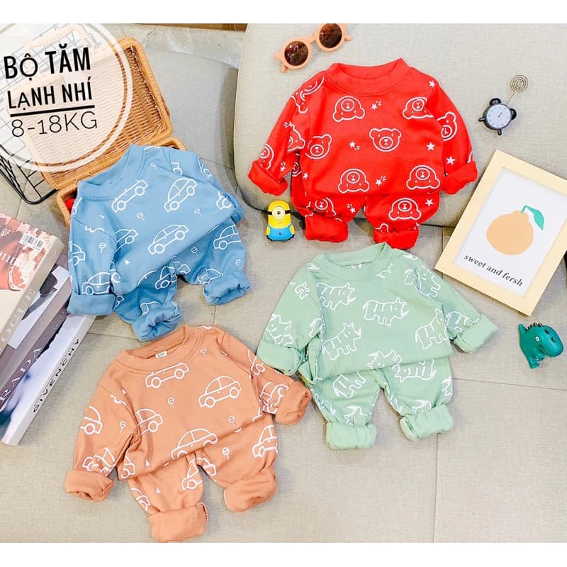 Bộ len tăm dài tay hình Ô TÔ cho bé