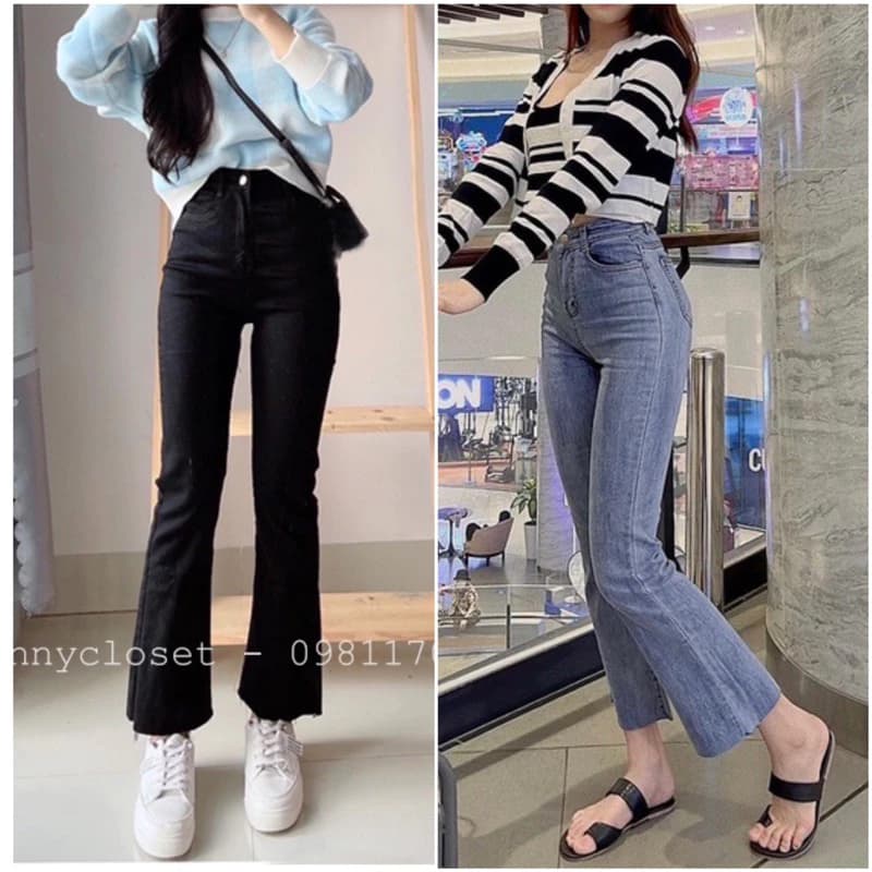 Quần jeans ống vẩy Loe lai cắt dài 89-93-98cm🌷KLii sẵn