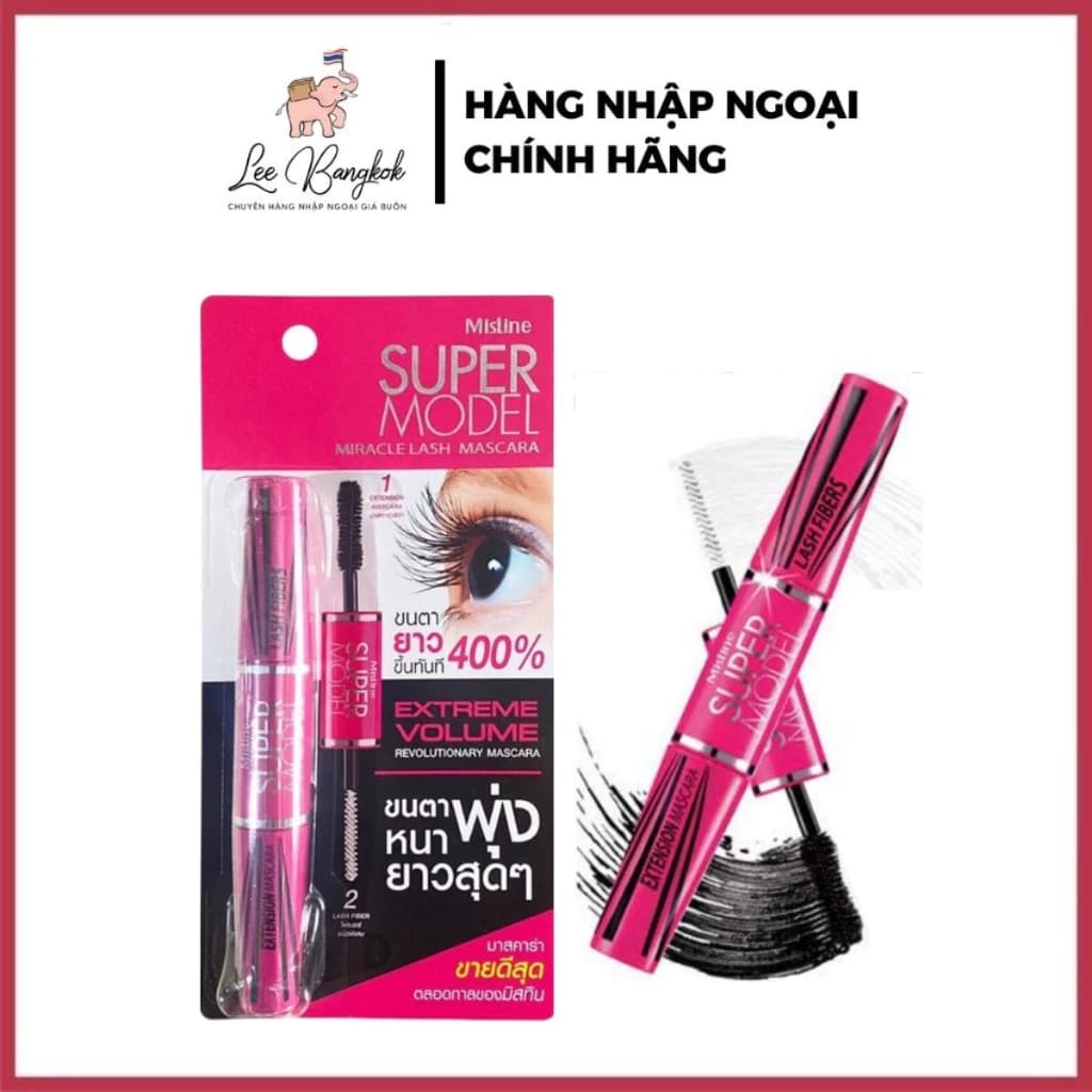 [Date 2028] Chuốt Mi Mascara Mistine Super Model Thái Lan Giúp Dài Mi, Dày Mi Hiệu Quả Bền Màu 24h Thái Lan 5.5g
