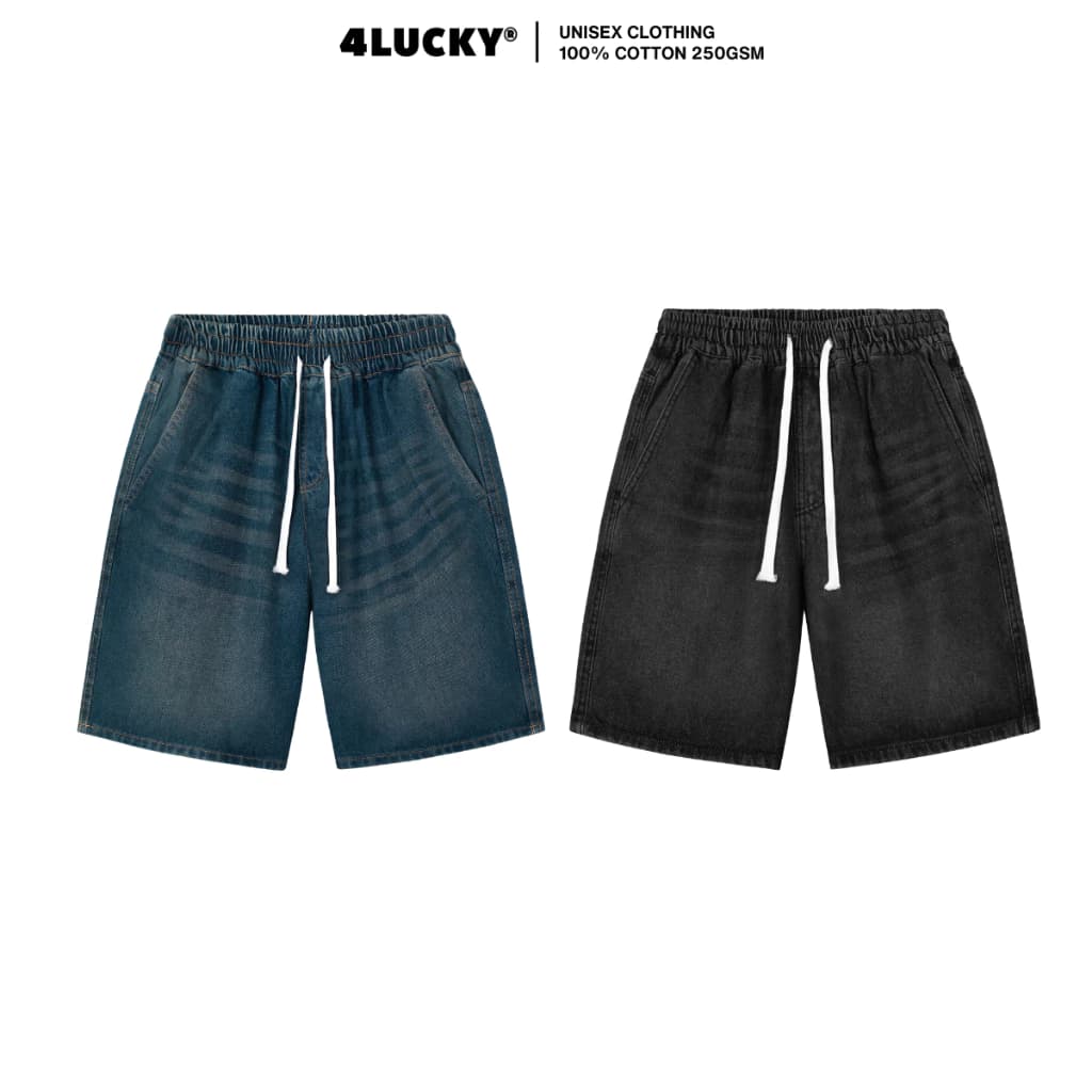 [OUTLET - KHÔNG ĐỔI TRẢ] Quần Short Jean Thêu Túi 4LUCKY 6207 Chất Jean Cao Cấp Co Giãn Nhẹ, Form Chuẩn