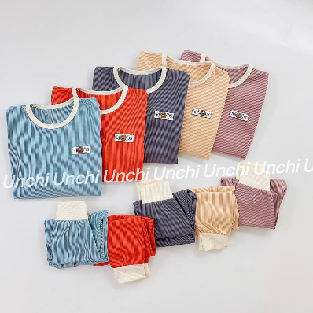 Bộ dài tay bé trai, bộ dài tay bé gái - Bộ tăm xuất Hàn unchi cho bé trai bé gái 7-15kg
