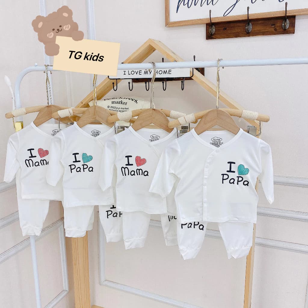 (MS84)Bộ dài tay thun lạnh Papa/Mama cực xinh cho bé yêu