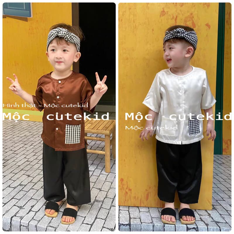 (7-42KG) bộ bà ba truyền thống cho bé [KHĂN MUA RIÊNG] bộ đồ bé mặc đi chơi Lễ Tết, Trung Thu