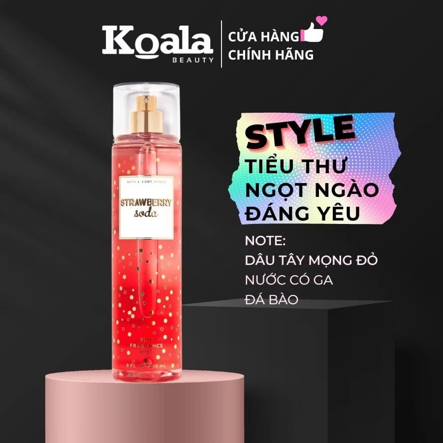 body mist Xịt thơm Strawberry Soda 236ml hương thơm nhẹ nhàng, cá tính