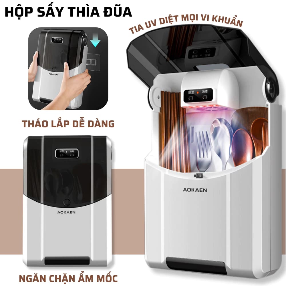 Máy Sấy Khô Đũa Thìa Khử Khuẩn Bằng Tia UV Treo Tường - Máy Sấy Đũa Thìa Khử Khuẩn Cao Cấp