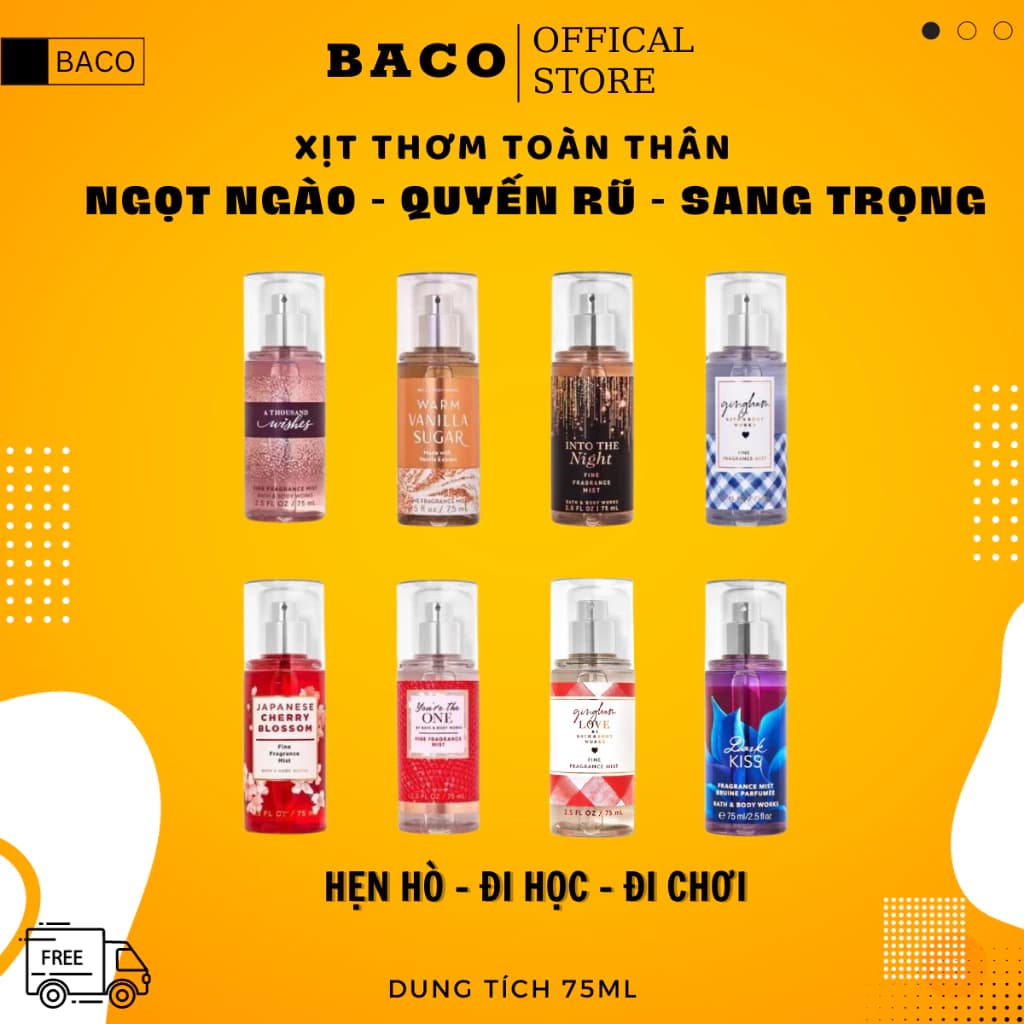 body mist Xịt thơm Toàn thân 75ml Sang trọng, quyến rũ