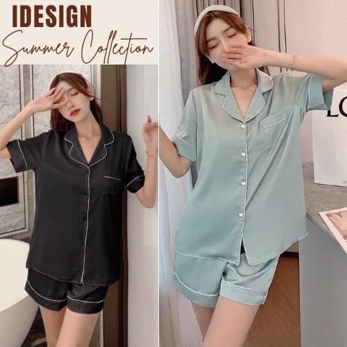 Bộ lụa mặc nhà, Bộ ngủ cộc tay quần cộc, quần dài, pijama lụa cao cấp N20