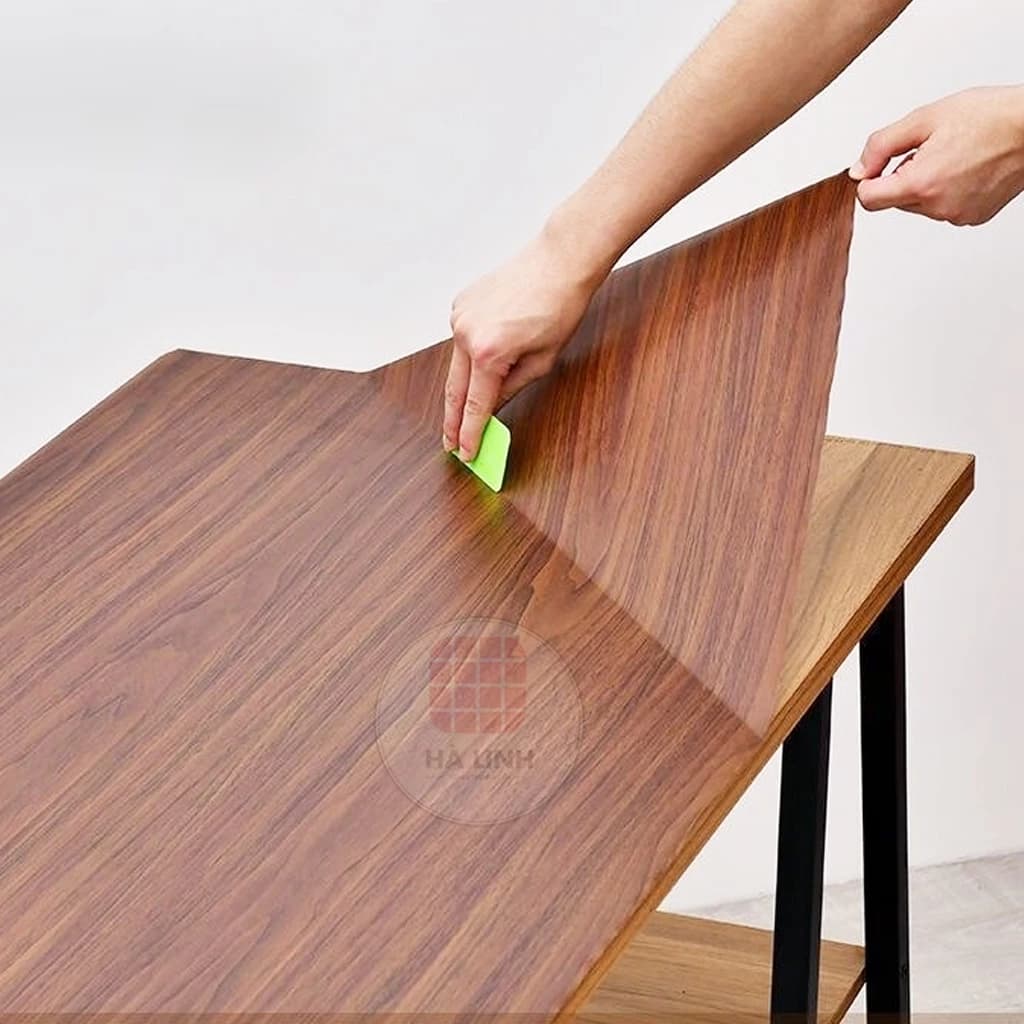 Giấy dán tường giả gỗ chống thấm nước, decal vân gỗ dán bàn cửa tủ kệ giường khổ 1.2m