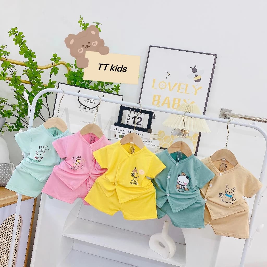 Bộ cộc sơ sinh thun lạn pettit cho bé trai bé gái sơ sinh 3-9kg