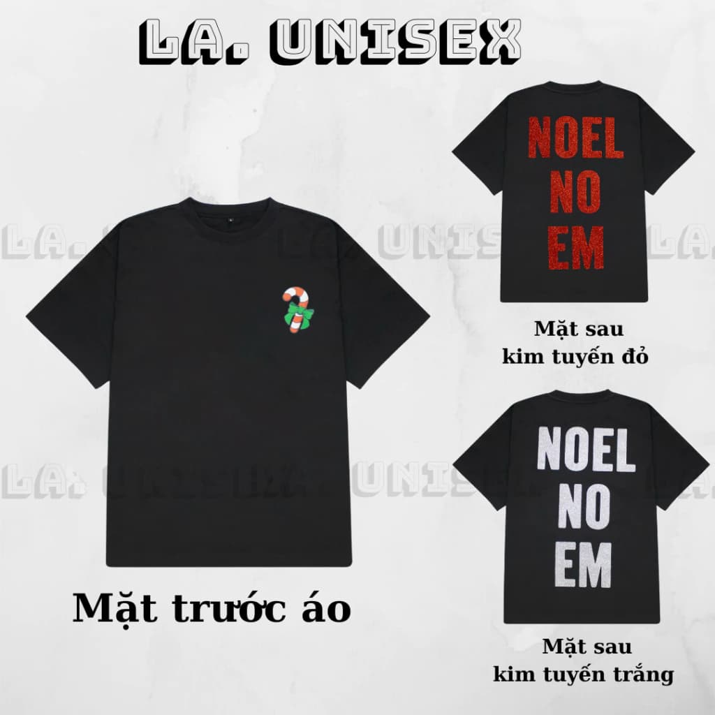 [ FREE SHIP ] Áo Thun Noel No Em Hottrend in nhũ kim tuyến 2 màu cực đẹp