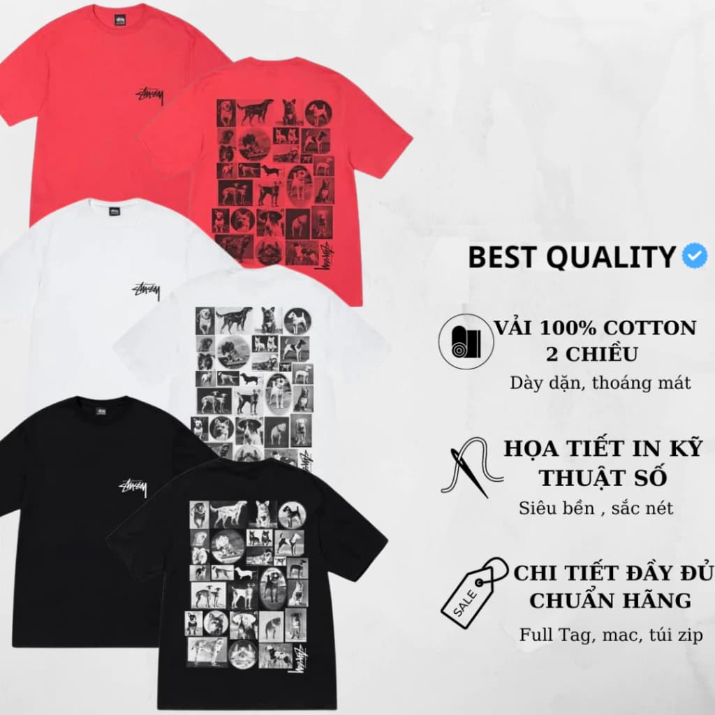 [ FREE SHIP ] Áo Thun StussyyyÁo Phông Tay Lỡ dáng rộng unisex Chất Liệu Cotton cao cấp 100% cao cấp thoáng mát thấm hút