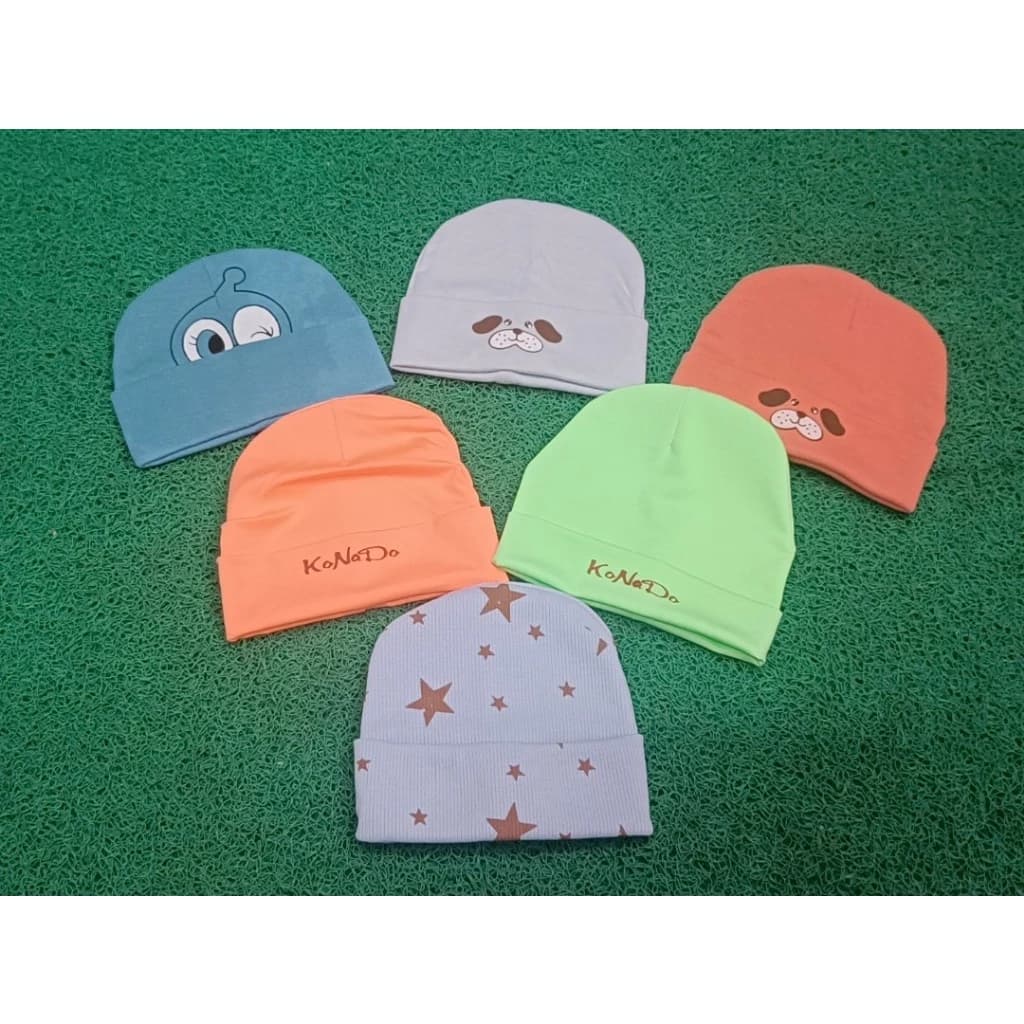 Mũ thun cotton cho bé sơ sinh giữ ấm, co giãn tốt, không bó đầu, bé nằm ngủ ko bị cộm (Loại đẹp)