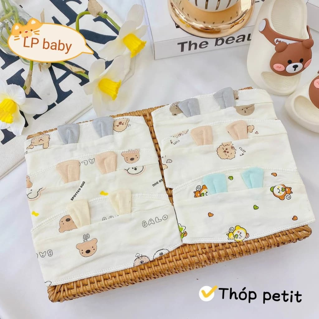 Set 02 Chiếc Che thóp cho bé sơ sinh chất  thun lạnh petit mềm mát hình thú (mã mới)