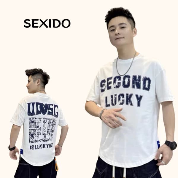 Áo Thun SECOND LUCKY Tay Lỡ Unisex Cotton Vải Cotton 2 chiều From rộng Thoáng mát (A4)