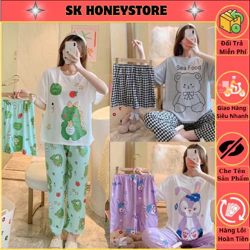 Bộ ngủ mặc nhà nữ xinh xắn ( gồm 3 sản phẩm ) Ms9093 ❄️❄️ Bộ ngủ nữ mặc nhà❄️❄️ Đồ ngủ nữ